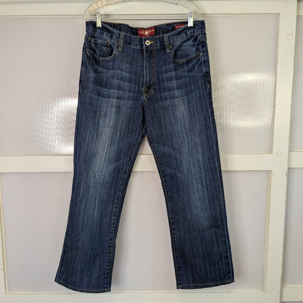 Lucky Brand Jeans 361 Vintage Straight 34x32 Mens Medium Wash Cotton Spandex
